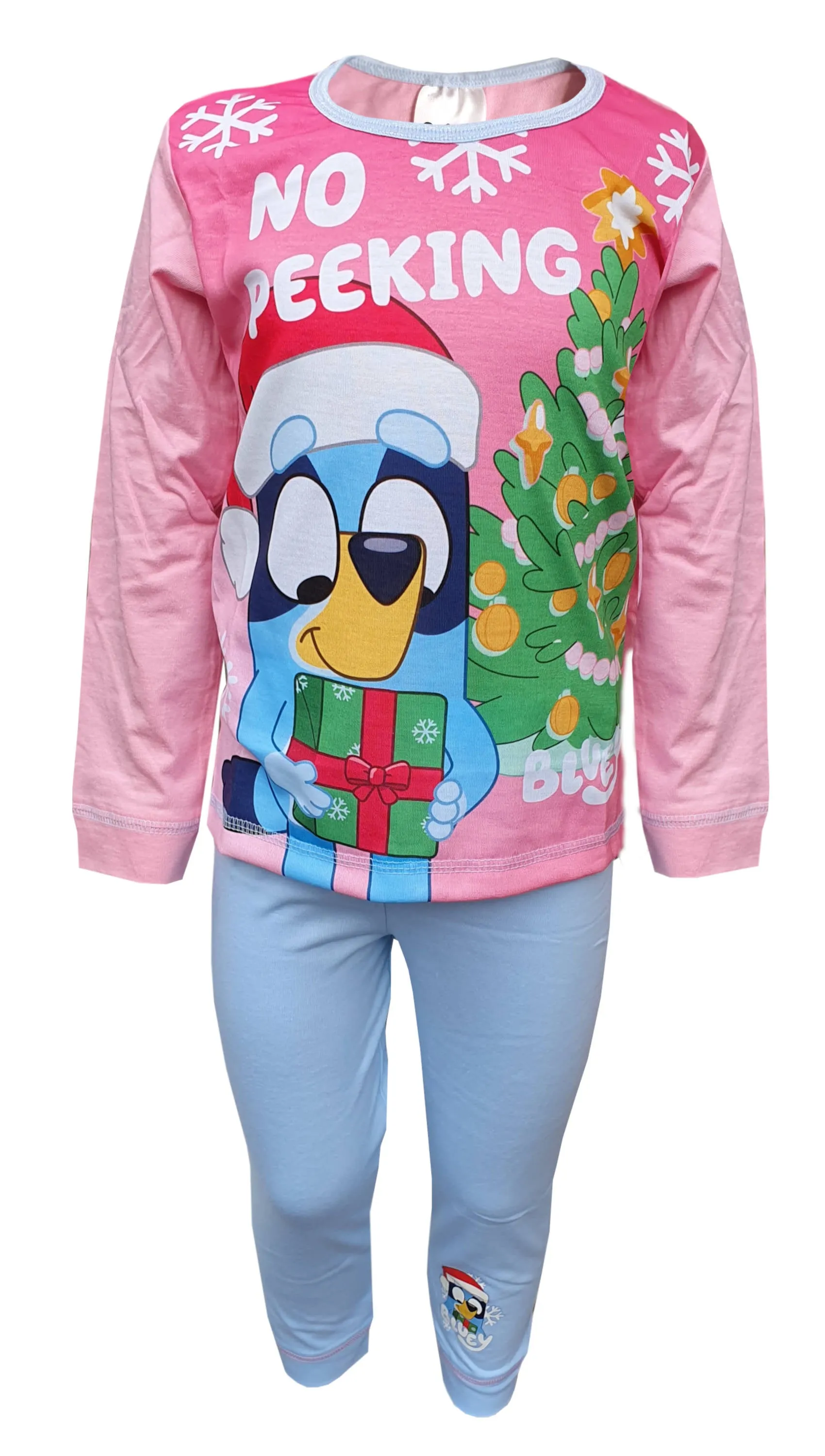 Bluey Girls Christmas Festive Pyjamas Nightwear Pyjama Set Pink