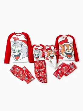 Christmas Themed Tom And Jerry Family Pajama Set