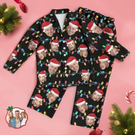 Custom Face Pajama Personalised Photo Christmas Family Xmas Leds Pajamas