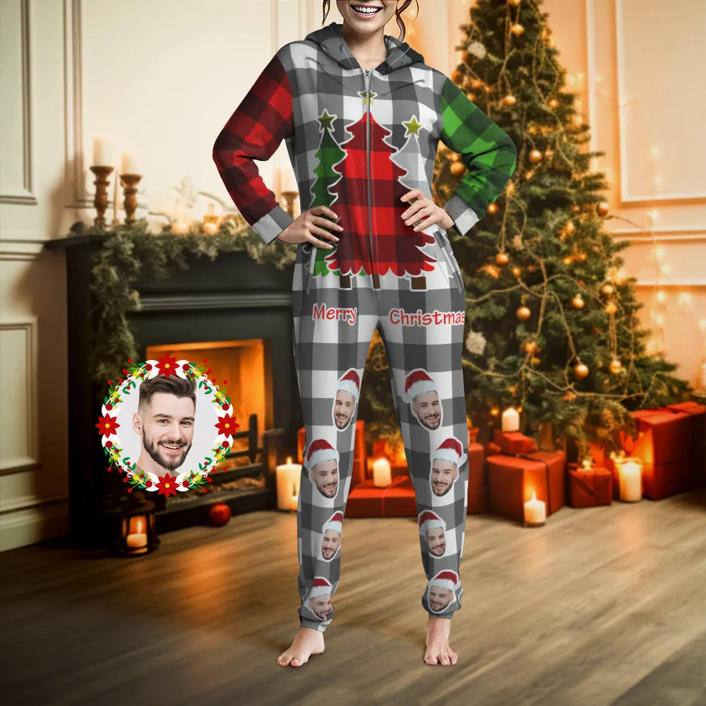 Custom Text Christmas Onesies Pajamas One-Piece Sleepwear Christmas Gift