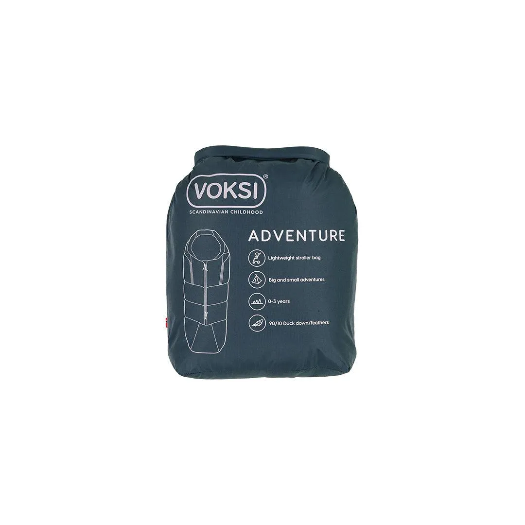 Voksi Adventure Footmuff - Poppy Blue - Seashell Sand