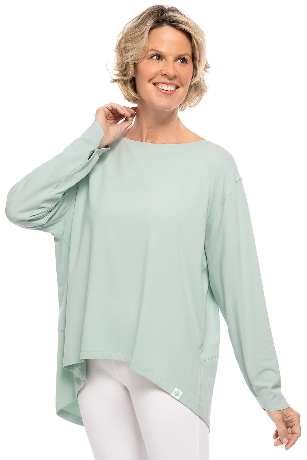 Women's West Palm Drape Tee  |  Misty Aqua